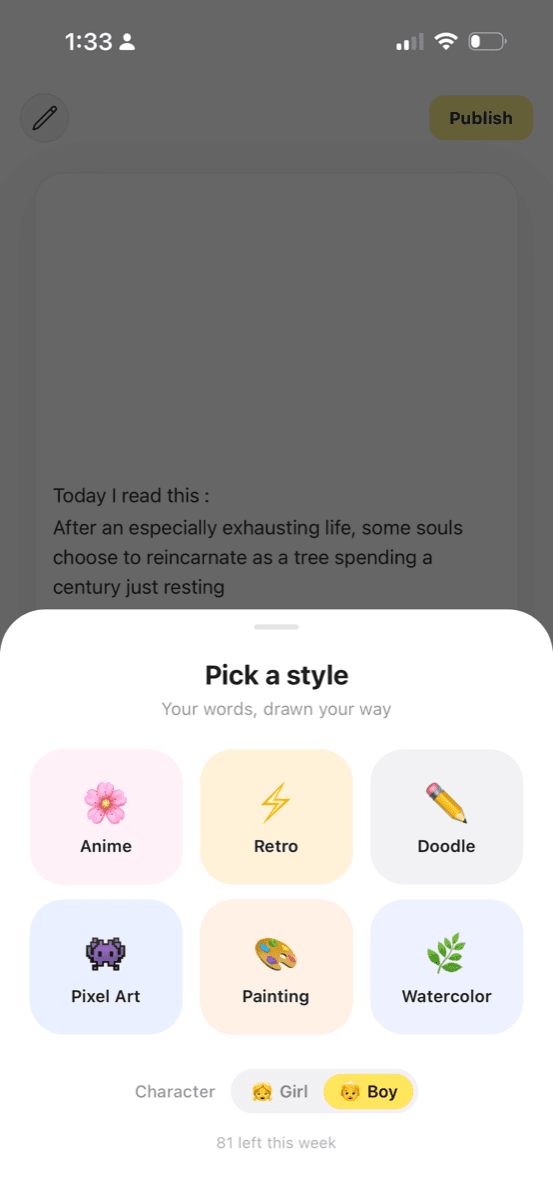 Pick a sticker style: your words, drawn your way