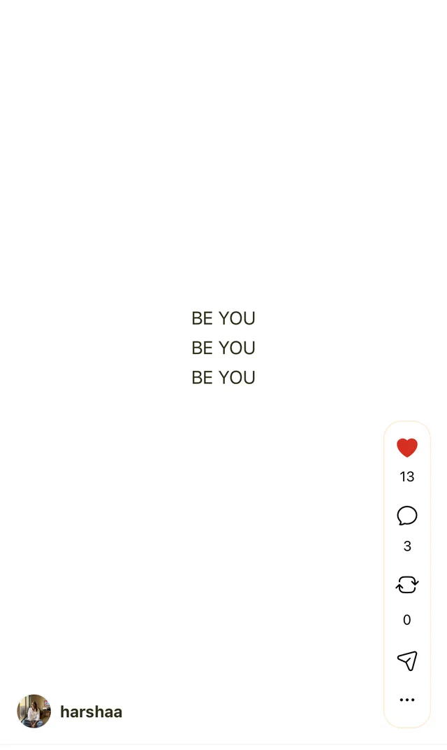 A minimal 'be you' post on Ithaka